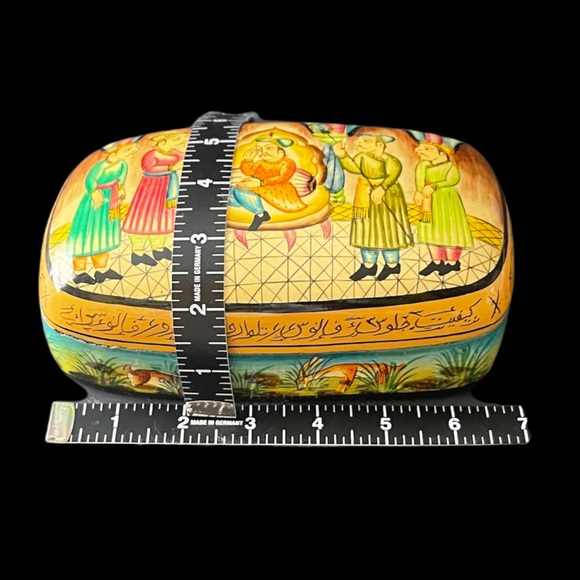 🇮🇳 INDIA VINTAGE HANDMADE HAND PAINTED LACQUERED BOX - Picture 5 of 13